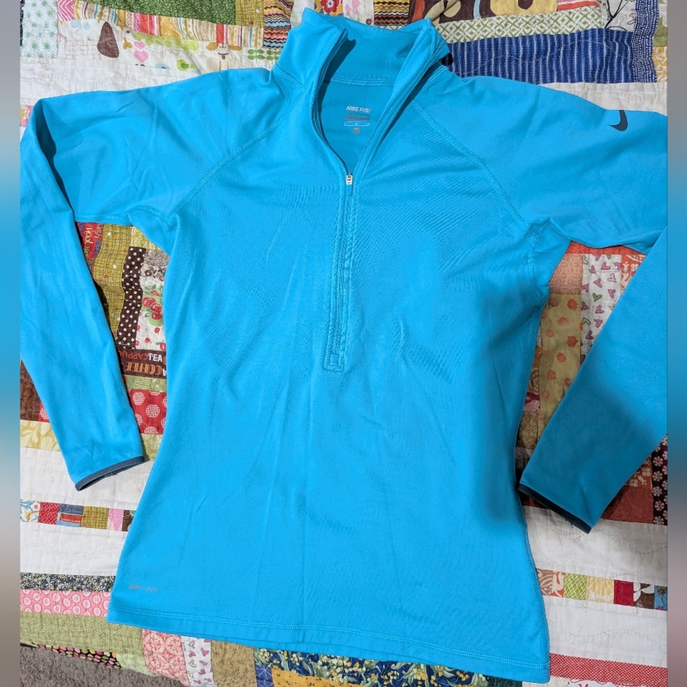 Nike Pro Teal Quarter-Zip Dry fit Top